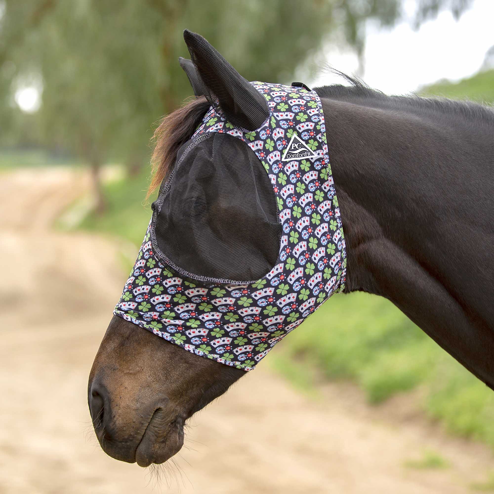 Professional's Choice Comfort Fit Lycra Horse Fly Mask with Ears - Healthber