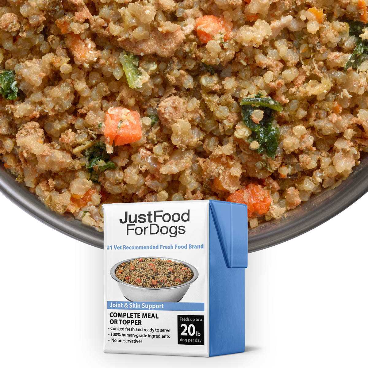 JustFoodForDogs Pantry Fresh Dog Food and Puppy Food Joint & Skin Support - Healthber