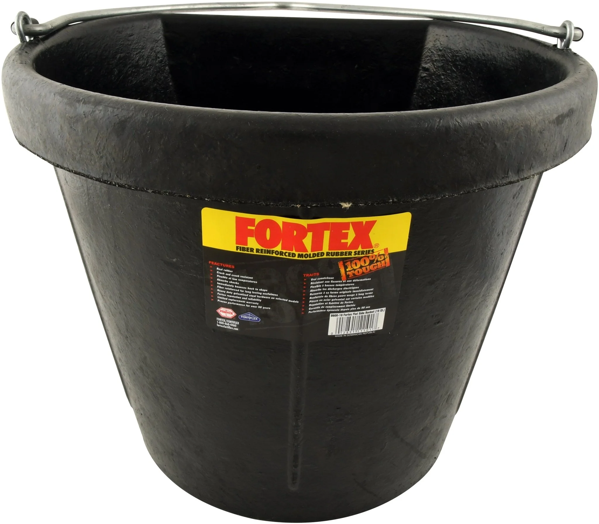 Flatback Rubber Bucket, 18 Quart - Healthber