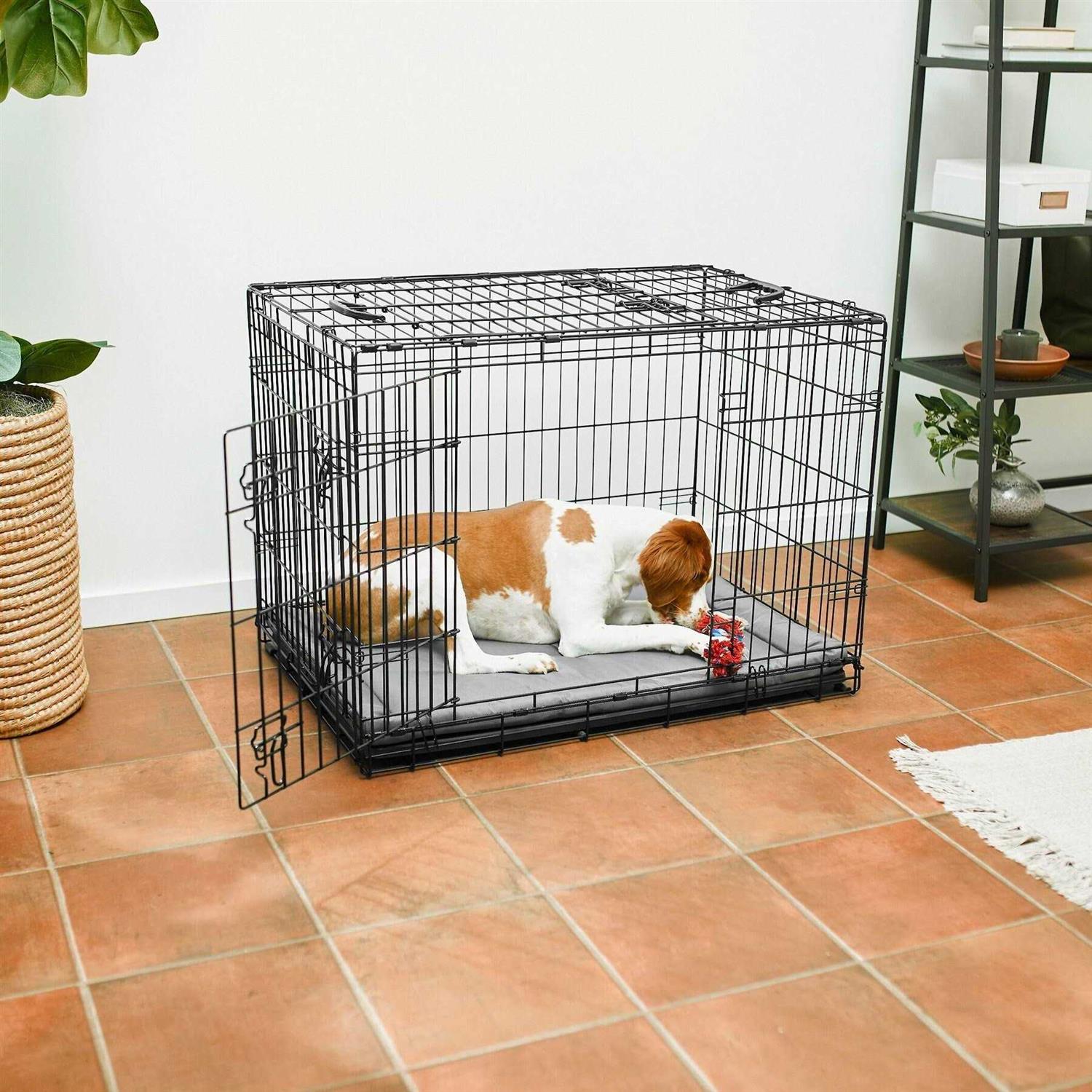 Frisco Heavy Duty All-in-1 Multi-Stage 3 Door Collapsible Wire Dog Crate - Healthber