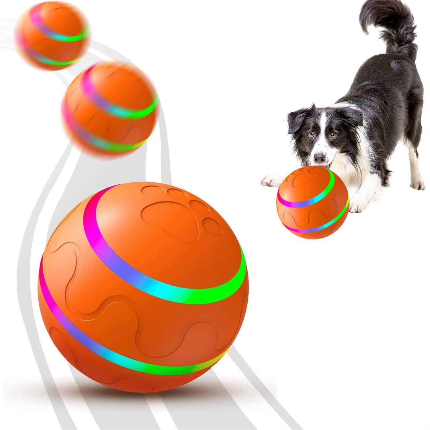 csd Interactive Dog Ball Toy Automatic Pet Ball for Dogs Automatic Ball with USB Charging & LED Lights - Healthber