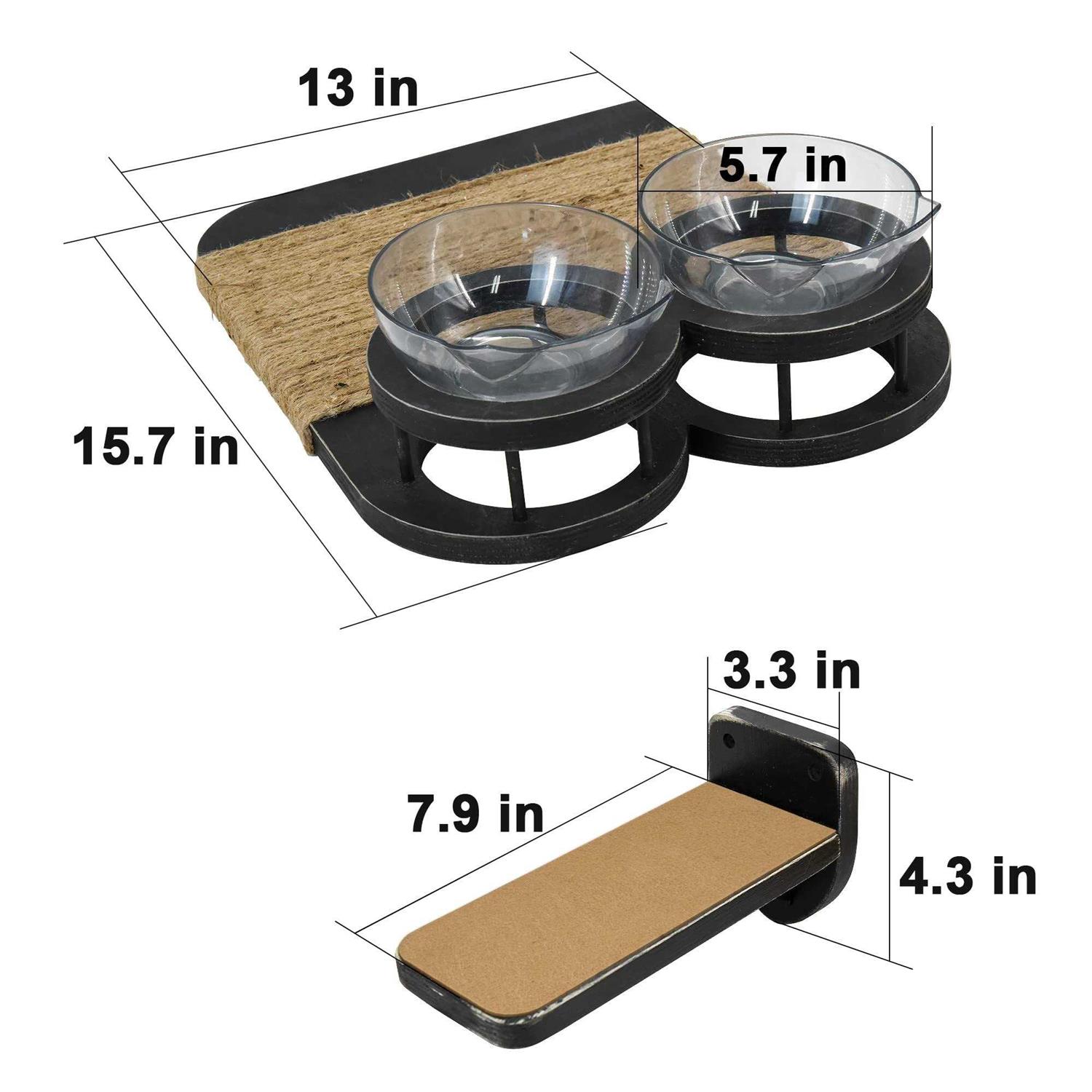 MEMOORIAL Cat Hammock Cat Wall Shelves with 3 Steps, Cat Shelves and Perches with 2 Cat Food Shelf - Healthber