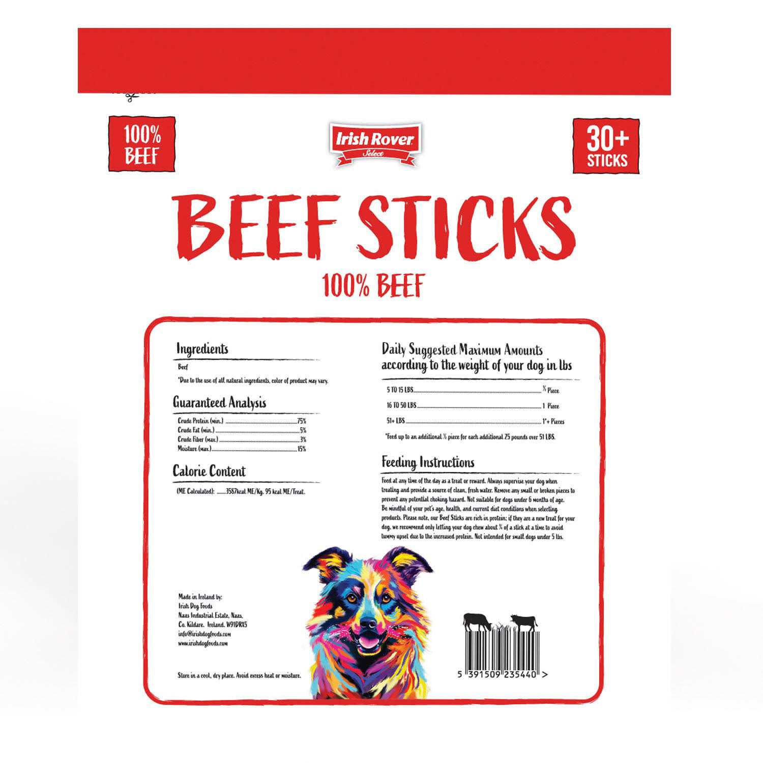 Irish Rover Beef Stick Dog Treats - Healthber