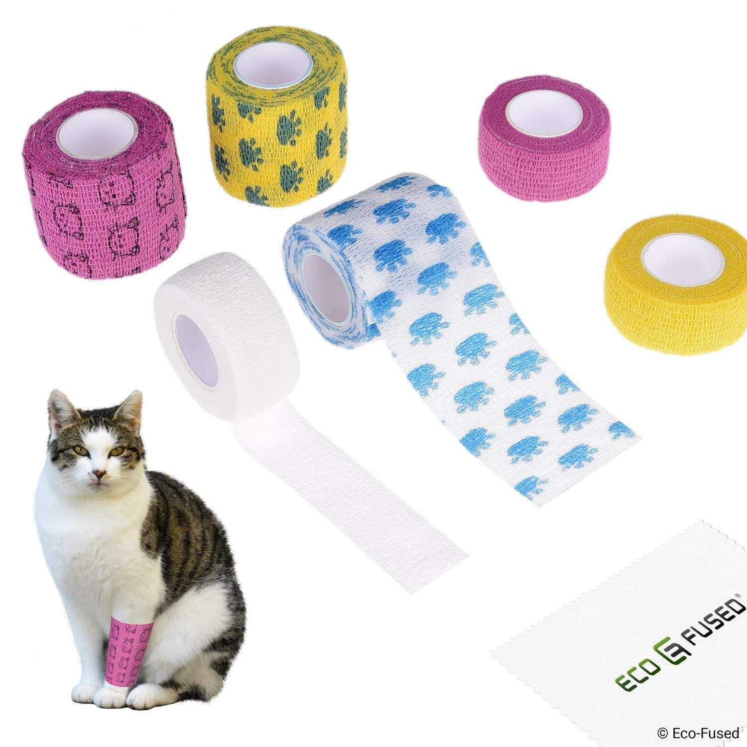 Eco-Fused Self Adhering Bandage Injury Wrap Tape for Dogs Pack of 6 Supports Muscles and Joints - Healthber