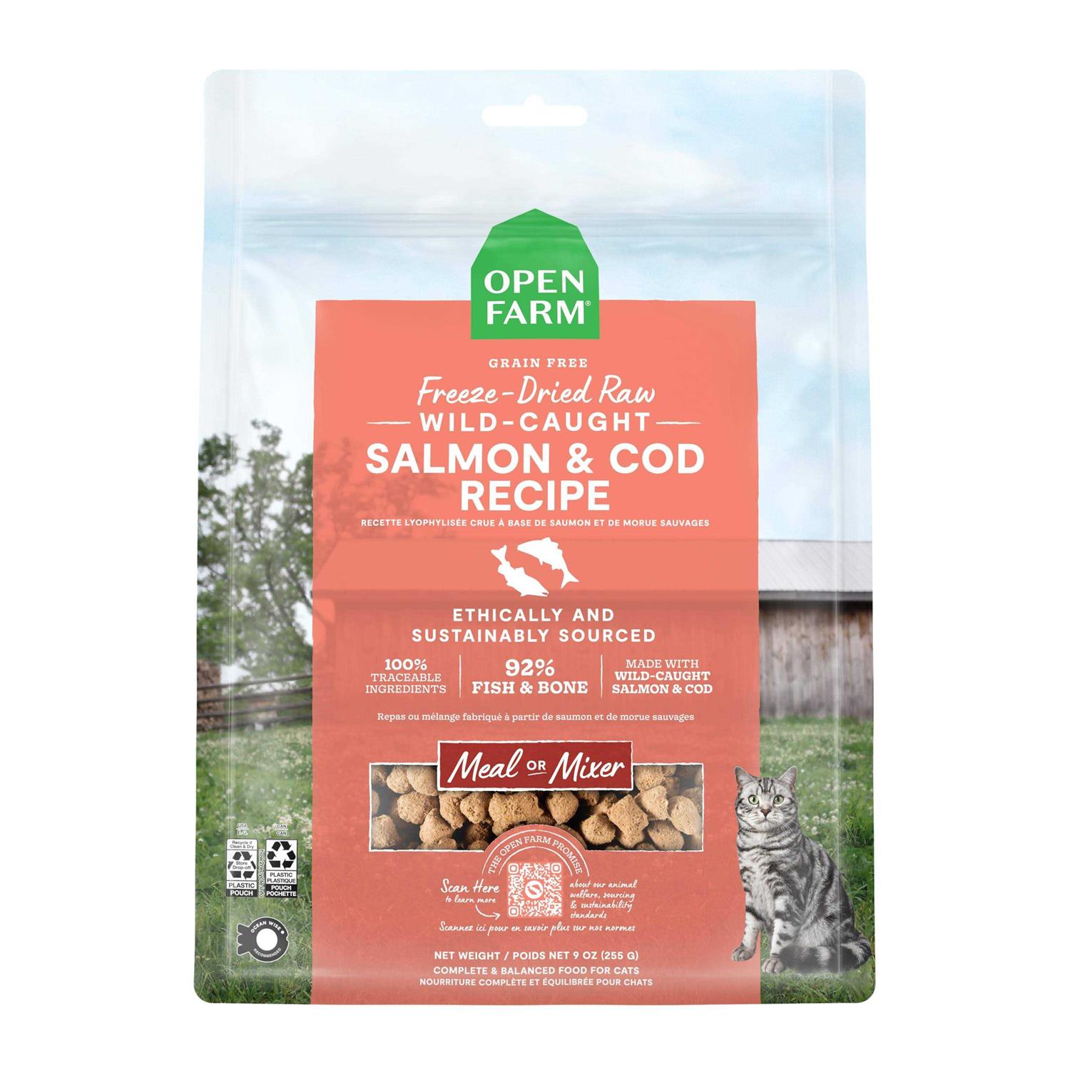 Open Farm Wild-Caught Salmon & Cod Freeze Dried Raw Cat Food - Healthber