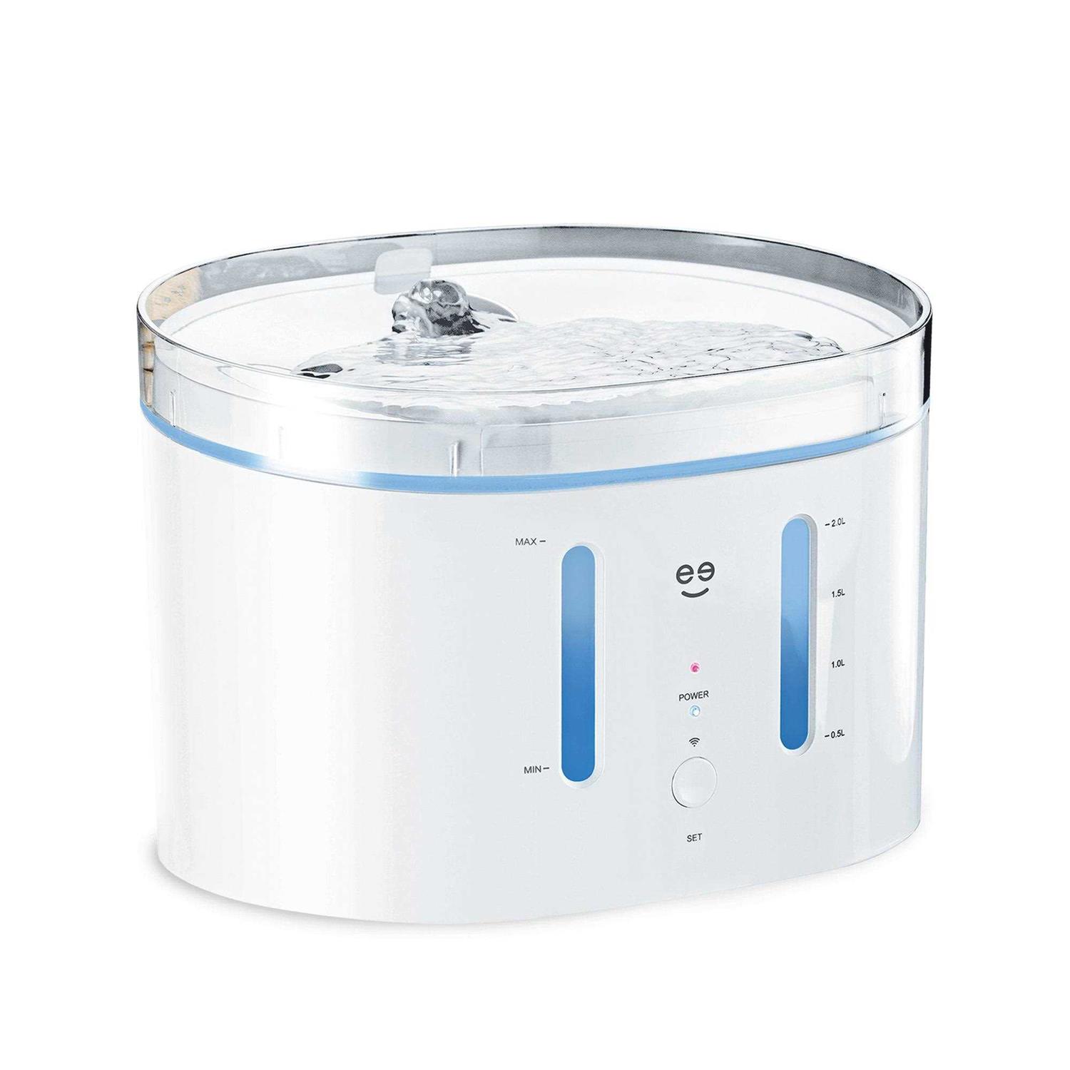 Geeni PetConnect Smart Fountain 2.5 Liter Automatic Pet Water Dispenser for Cats & Dogs - Healthber