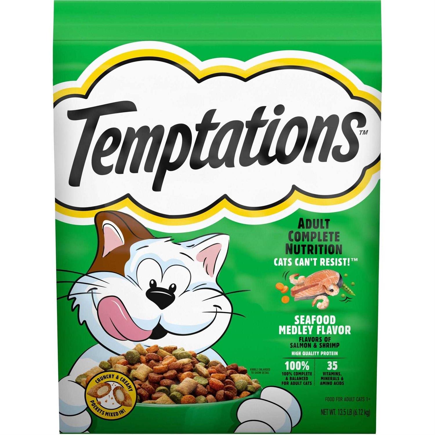 Temptations Complete Nutrition Seafood Medley Flavor Adult Dry Cat Food - Healthber