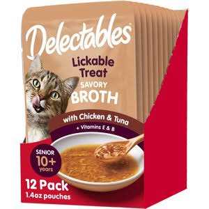 Hartz Delectables Stew Senior Chicken & Tuna Lickable Cat Treats - Healthber