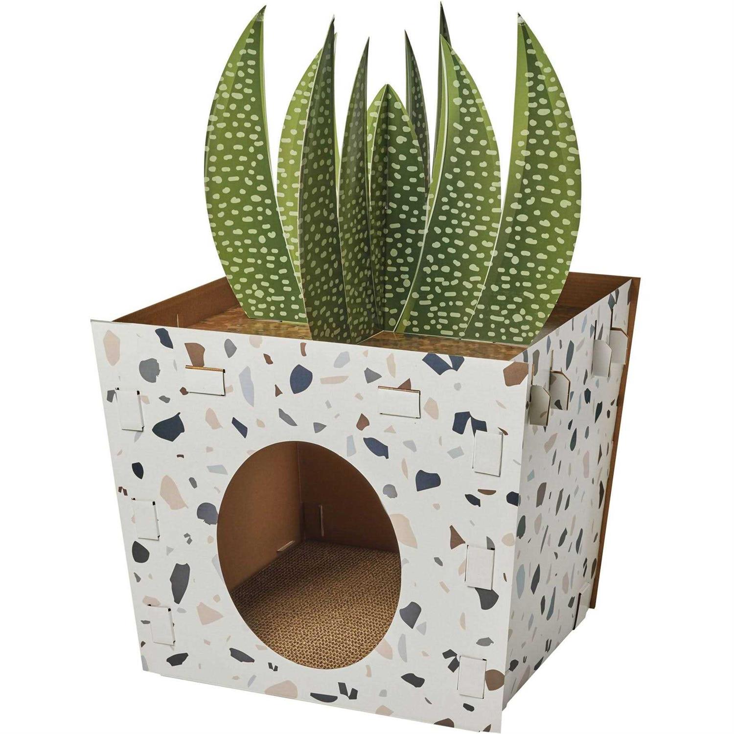 Frisco Potted Succulent Cardboard Cat House - Healthber
