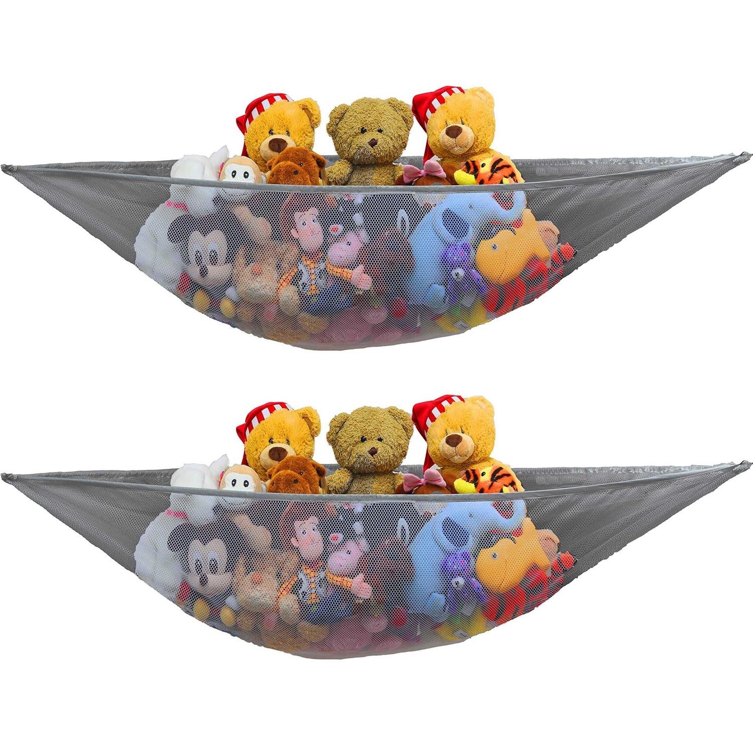 2 PK SimpleHouseware Stuffed Animals Jumbo Toy Storage Hammock - Healthber