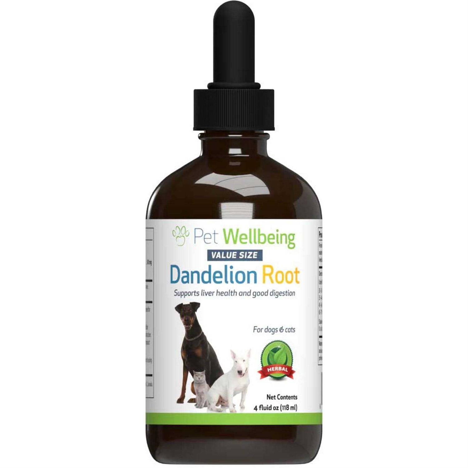 Pet Wellbeing Dandelion Root Bacon Flavored Liquid Digestive & Liver Supplement for Cats & Dogs - Healthber