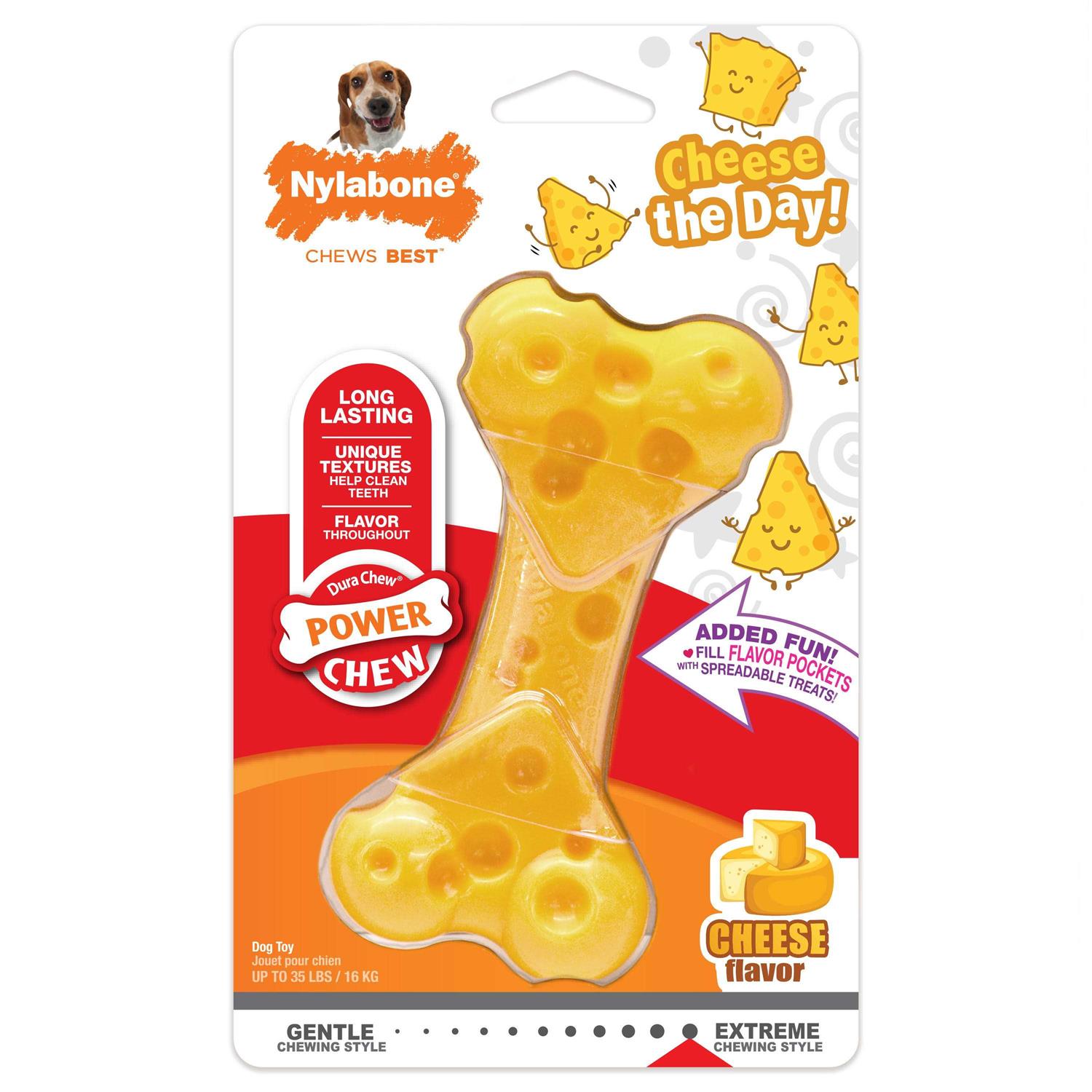 Nylabone Power Chew Cheese Bone Dog Toy - Healthber
