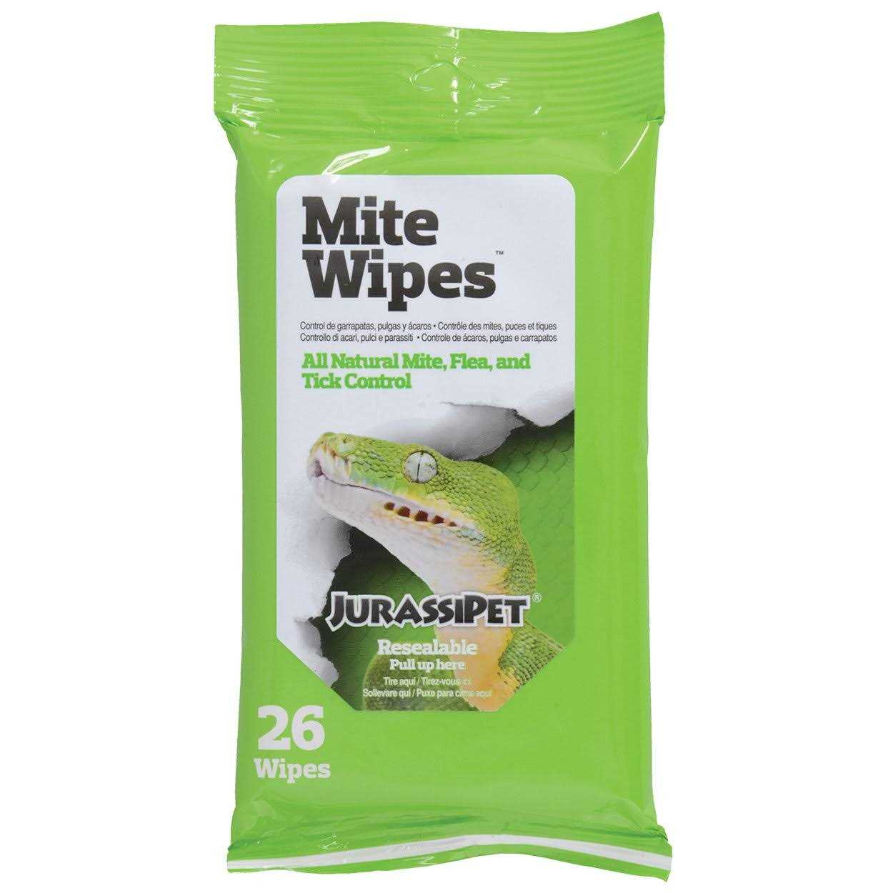 Jurassipet MiteWipes Mite Flea and Tick Control 26 Wipes - Healthber