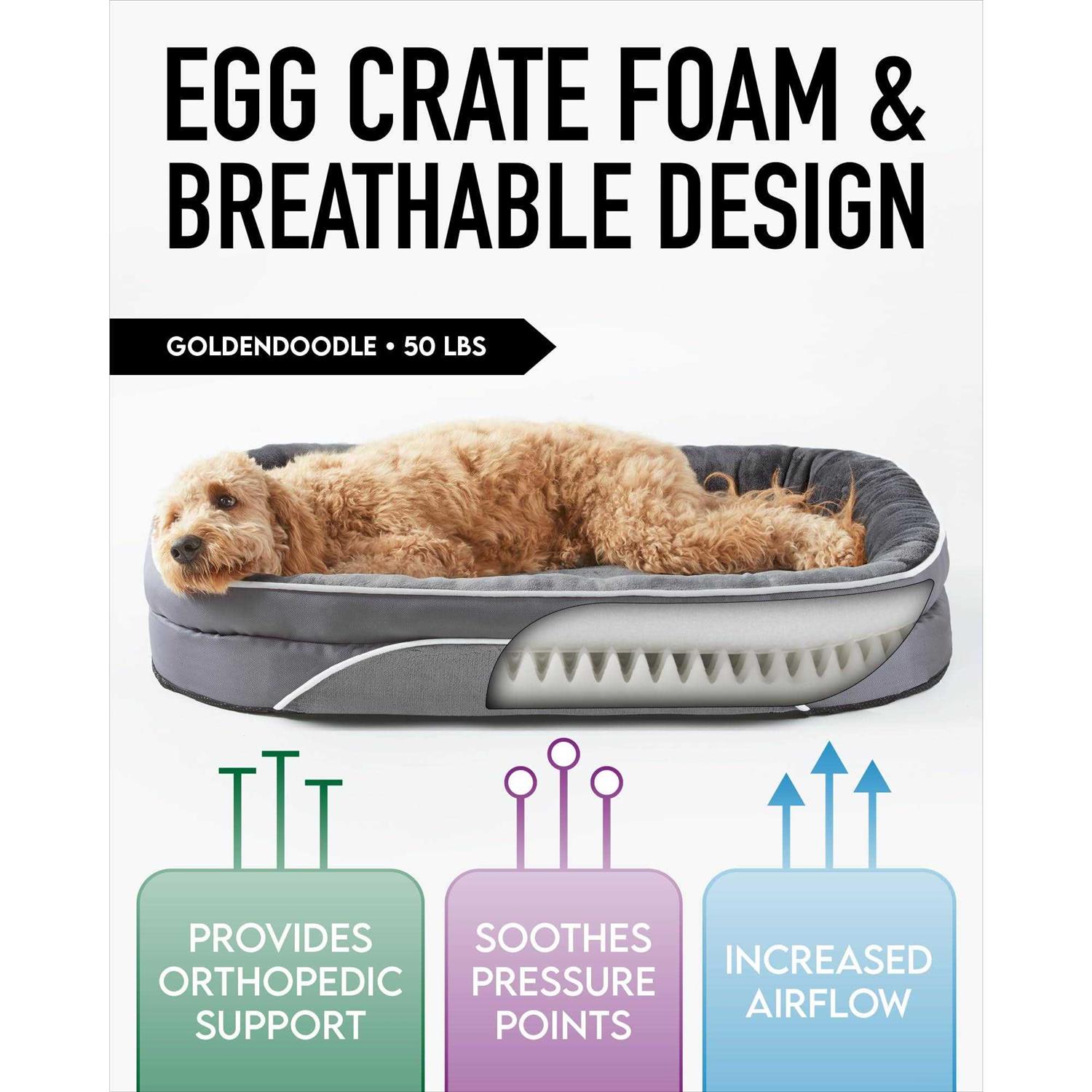 Ohgeni Orthopedic Dog Bed for Large Dogs, Oversized Couch Design with Egg Foam Support, Removable, Machine Washable Plush Cover and Non-slip Bottom - Healthber