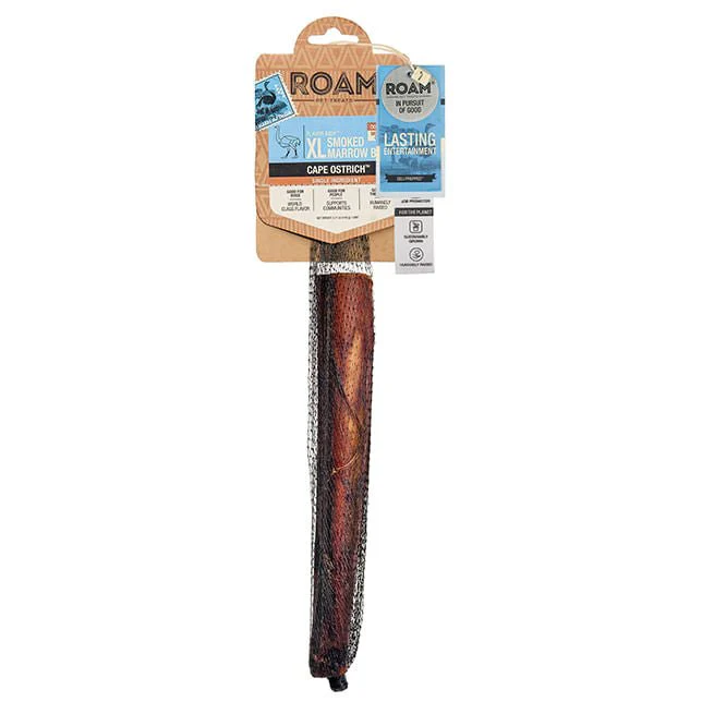 Roam Dog Treats Smoked Marrow Ostrich Bone, XLarge - Healthber