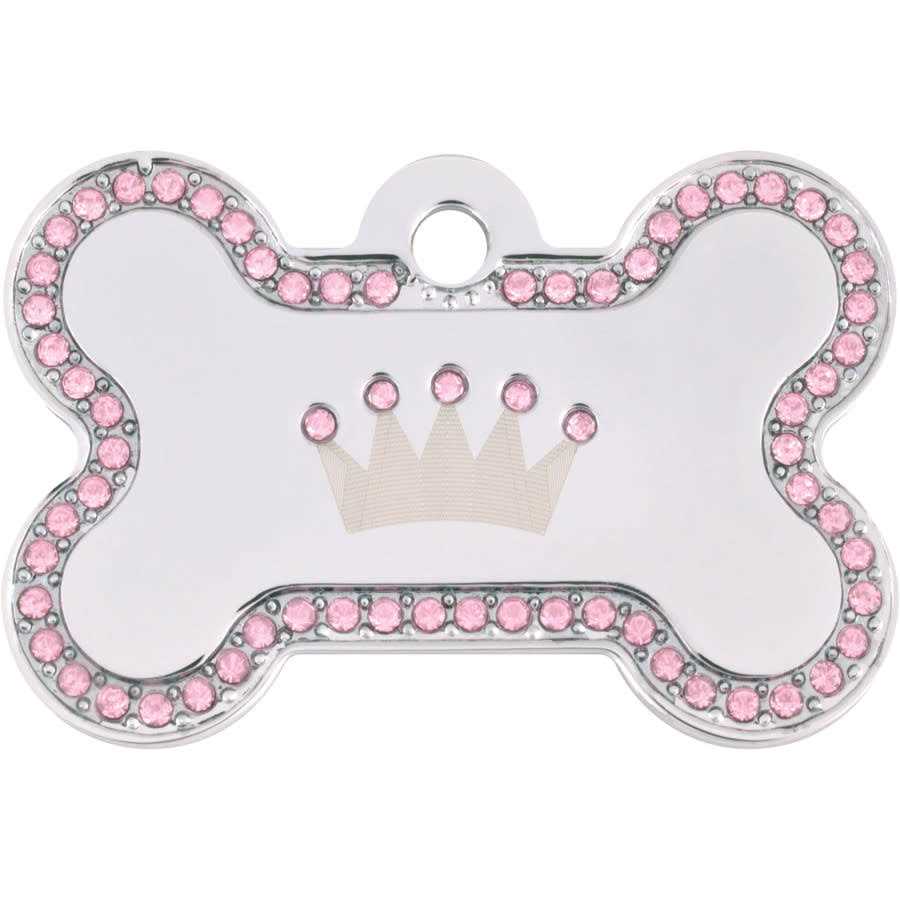 Quick-Tag Dog Tag with Crown and Crystals - Healthber