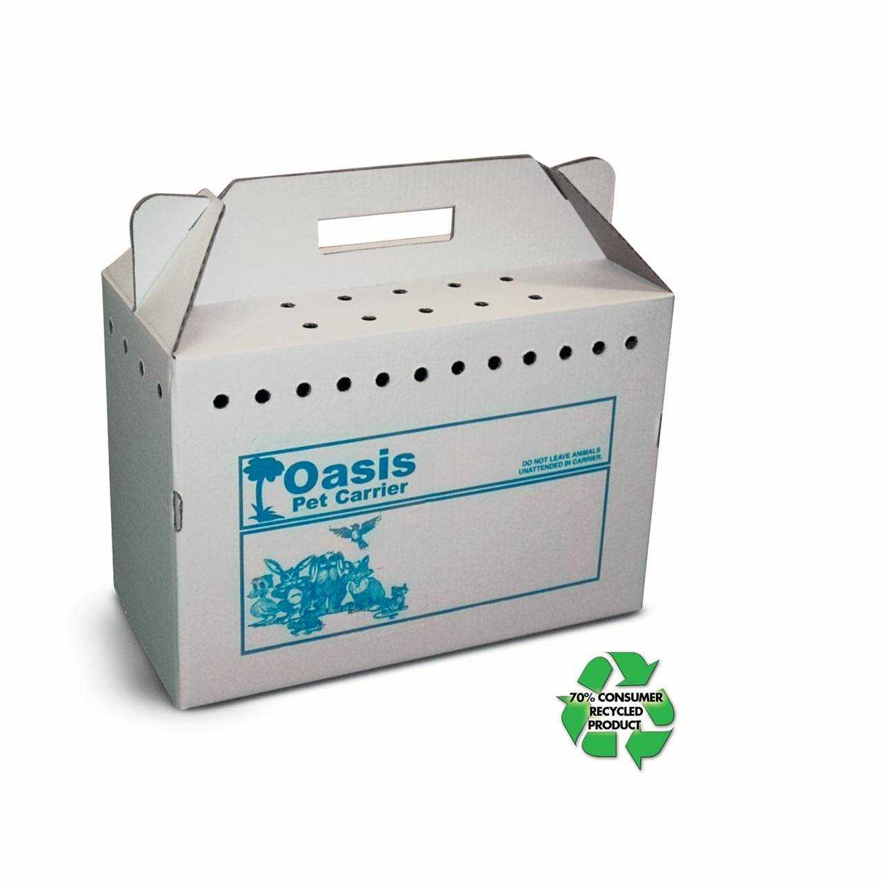Oasis Disposable Pet Carrier Cardboard 17.5. x 12.25 x 8.75 - Healthber