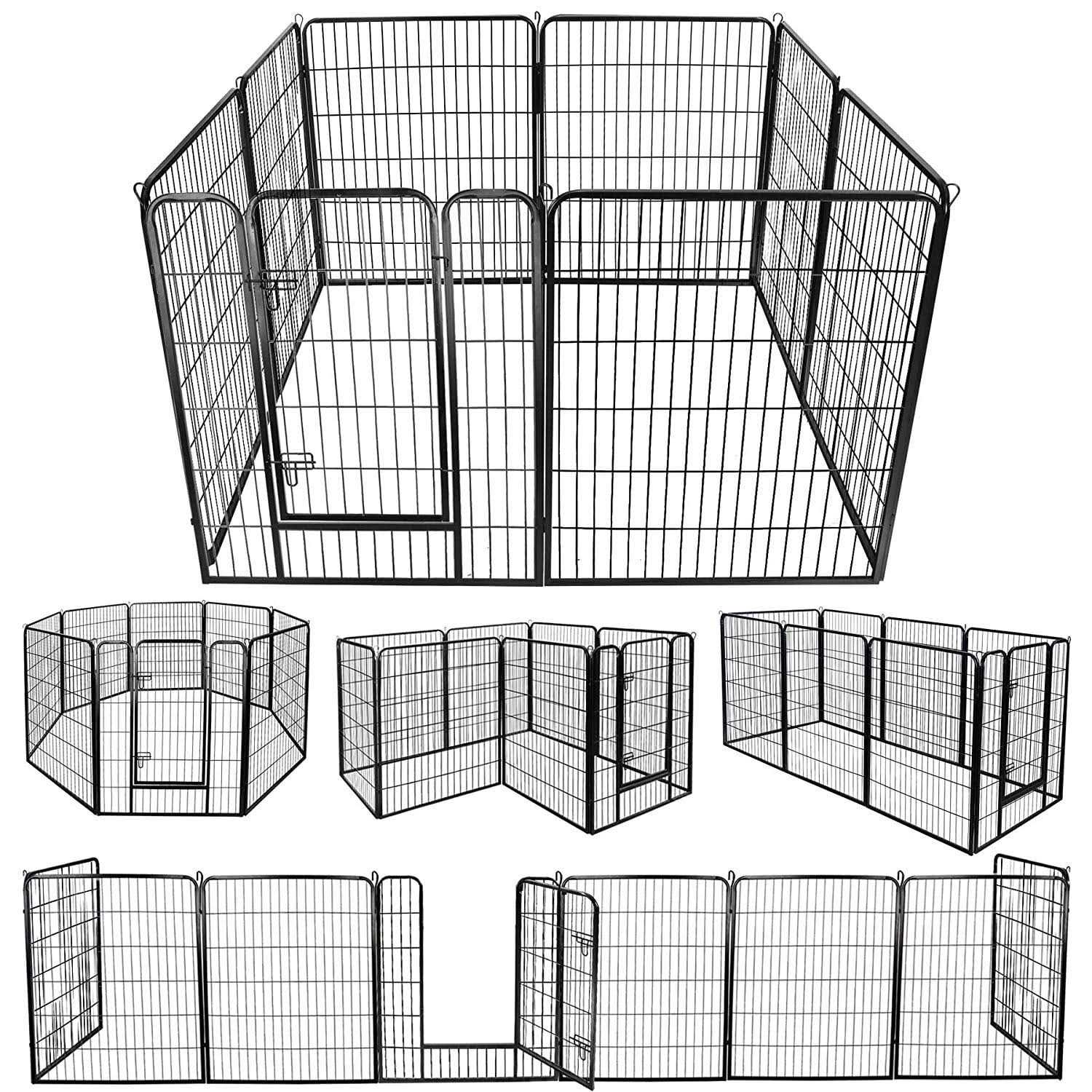 ZENSTYLE 39 Height Foldable Metal Exercise Pen & Pet Playpen Puppy Cat Exercise Fence Barrier Playpen Kennel - Healthber