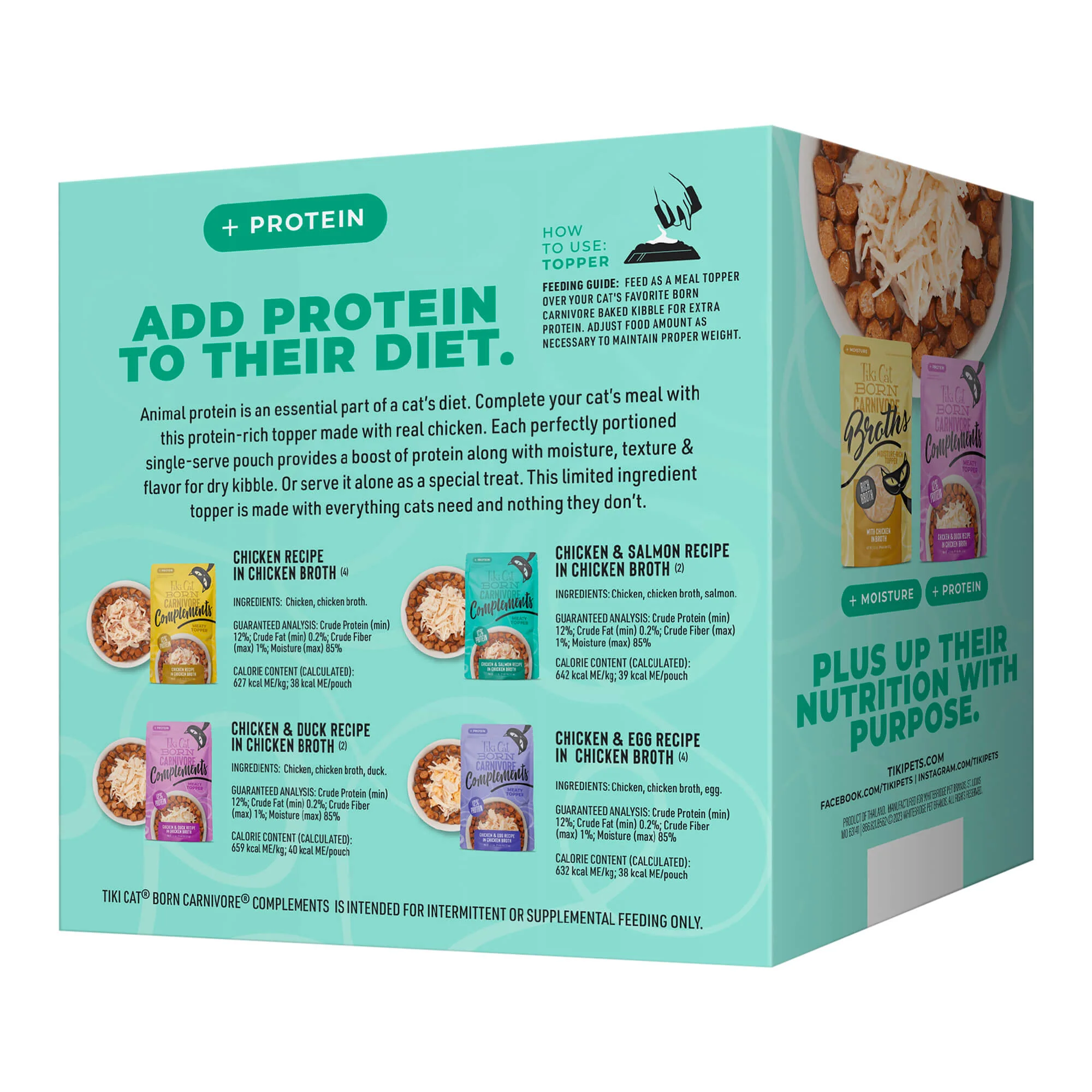 Tiki Cat Born Carnivore Complements Wet Cat Food Topper, Variety Pack - Healthber