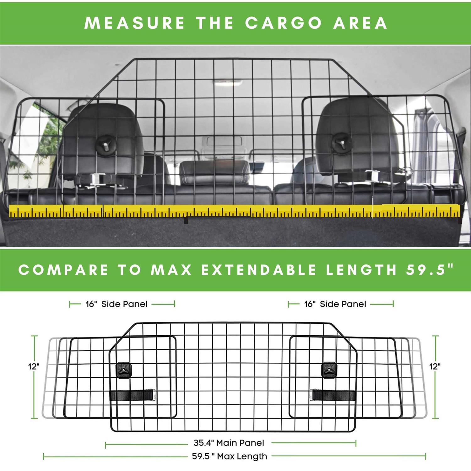 COLETA Dog Car Barrier for SUVs & Vehicles Adjustable Large Pet Barrier with Bonus Guard Mesh for Full Coverage. Heavy-Duty - Healthber