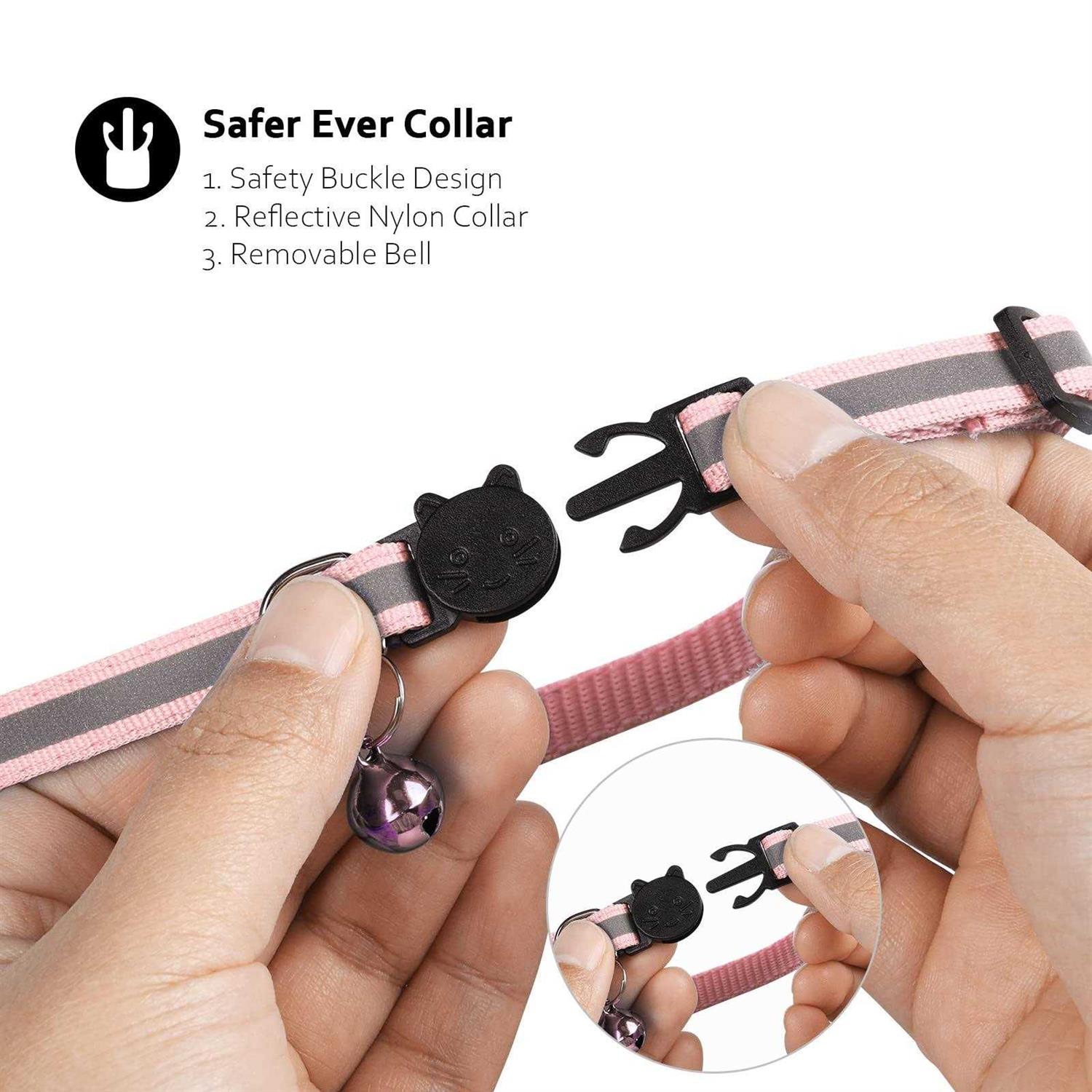 Airtag Cat Collar with Breakaway Bell Reflective Strap with Air Tag Case for Cat Kitten - Healthber
