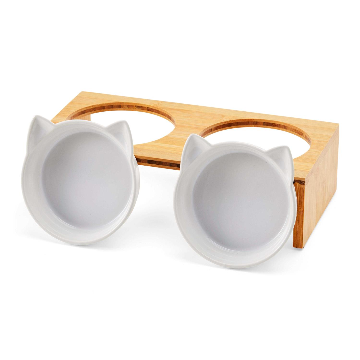 EveryYay Cat Head Double Diner Cat Bowl - Healthber