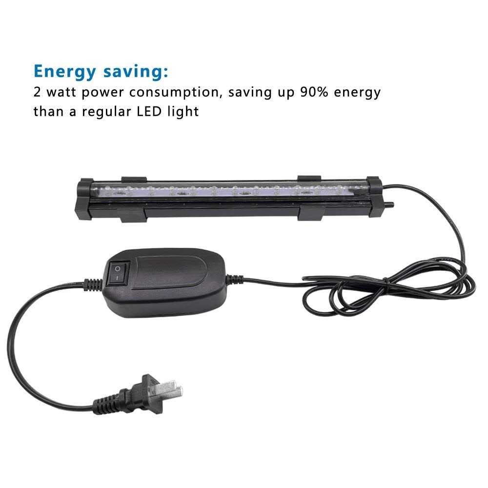 PULACO 2 Watt Aquarium Fish Tank Air Stone with Automatic Color Changing Led Light Pump - Healthber