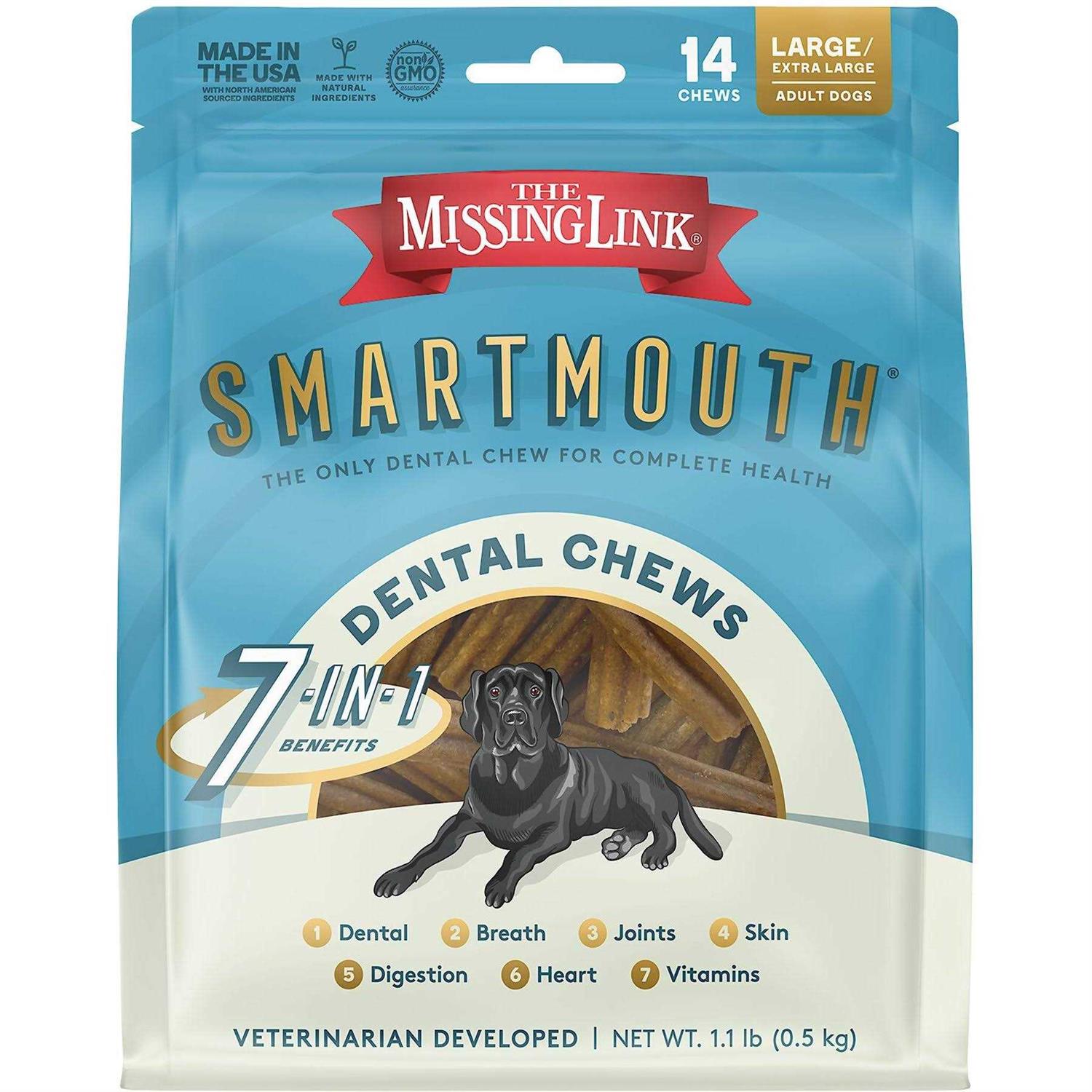 The Missing Link Smartmouth Dental Chews for Dogs - Healthber