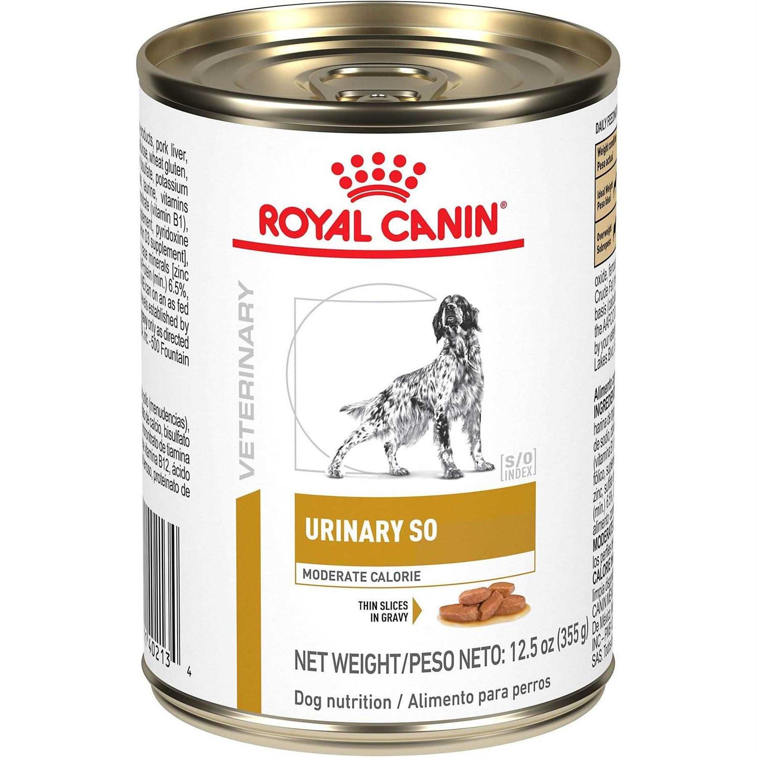 Royal Canin Veterinary Diet Urinary SO Moderate Calorie Morsels in Gravy Canned Wet Dog Food - Healthber