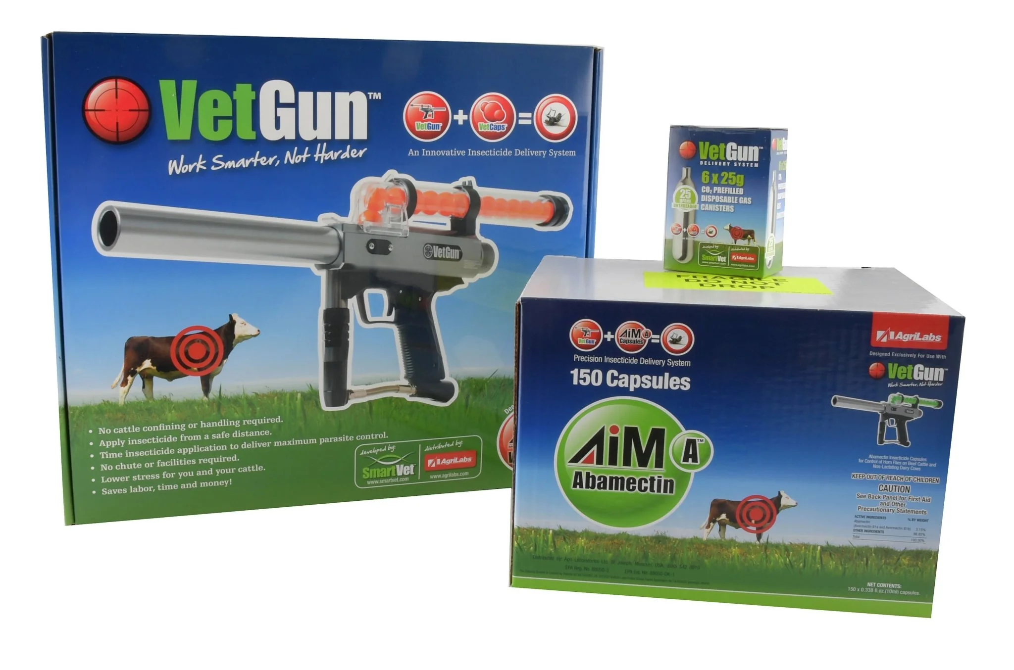VetGun III AiM-A Cattle Insecticide Delivery System - 150 Cow Producer Kit - Healthber