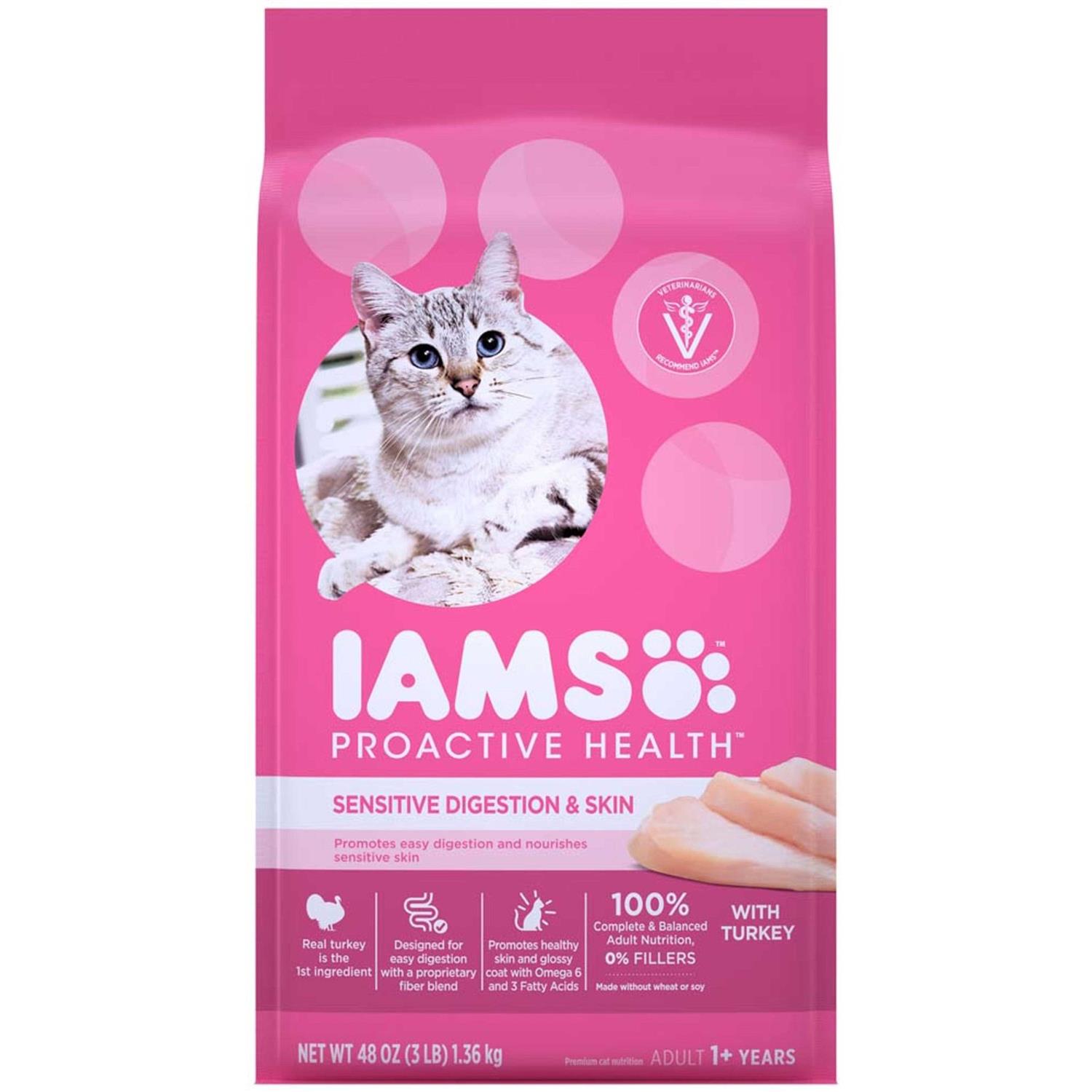 Iams Proactive Health Adult Sensitive Digestion & Skin Dry Cat Food - Healthber