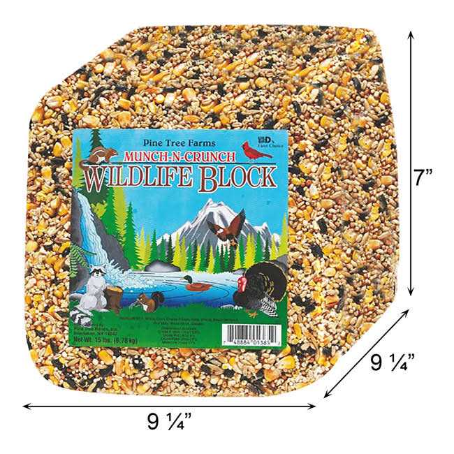 Pine Tree Farms 1385 Munch-N-Crunch Wildlife Block - Healthber