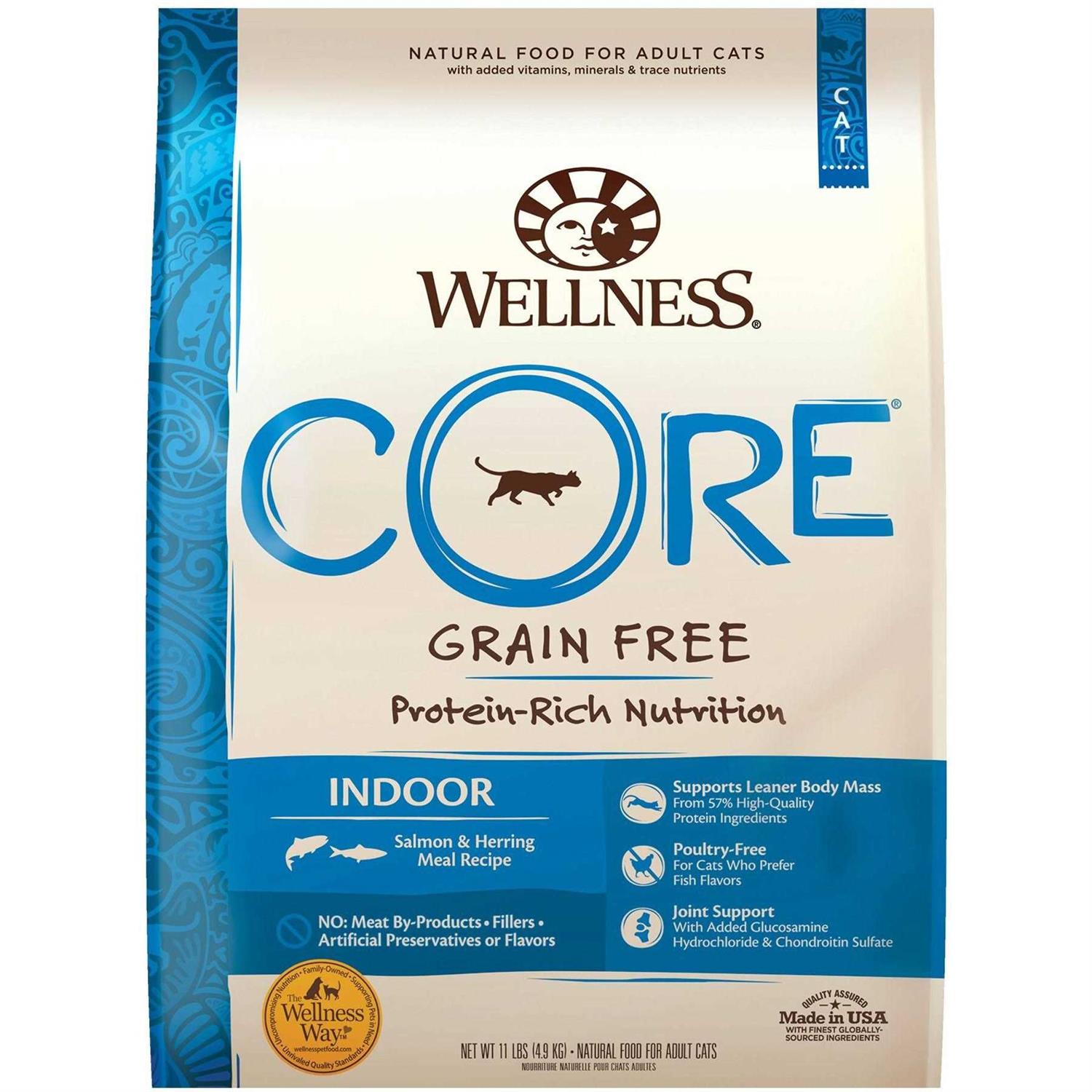 Wellness Core Grain-Free Indoor Salmon & Herring Meal Recipe Dry Cat Food - Healthber