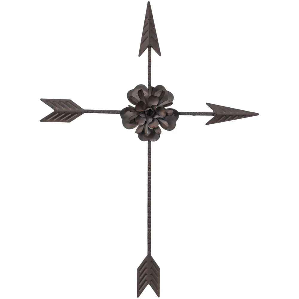 Arrow Cross with Flower Wall Hanging - Healthber