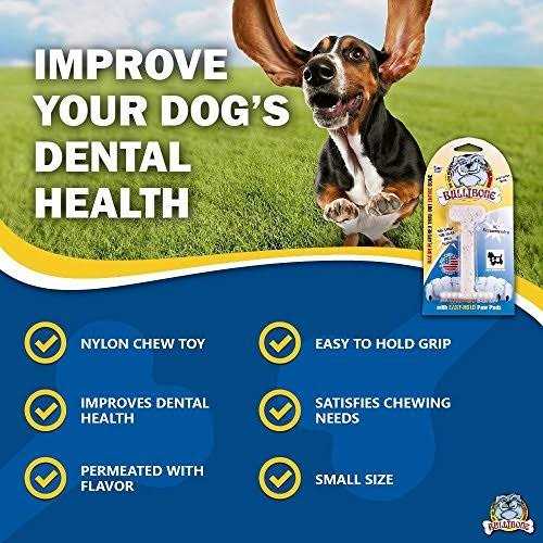 Bullibone Nylon Dog Chew Toy Nylon Bone Improves Dental Hygiene Easy to Grip Bottom and Permeated with Flavor - Healthber