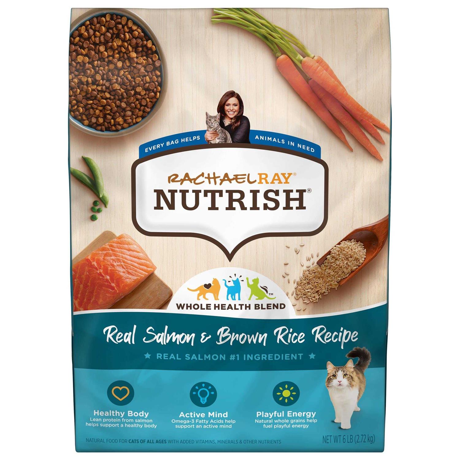 Rachael Ray Nutrish Salmon Brown Rice Recipe Dry Cat Food - Healthber