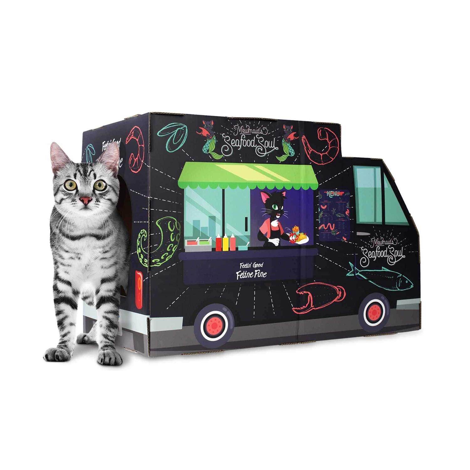 American Cat Club Seafood Truck Scratcher Toy - Healthber
