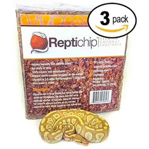 Reptichip Compressed Coconut Chip Substrate for Reptiles 72 Quart Coco Chips Brick Bedding - Healthber