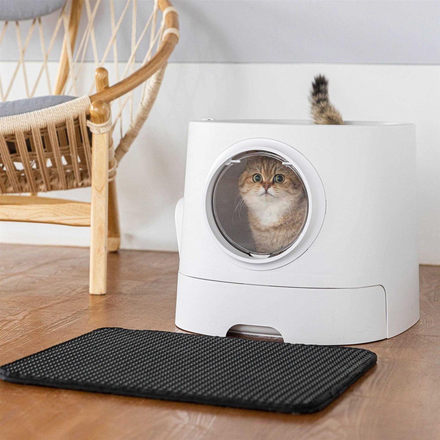Hanamya Extra Large Cat Litter Box with Scoop, Front Entry and Top Exit CLB002WT - Healthber