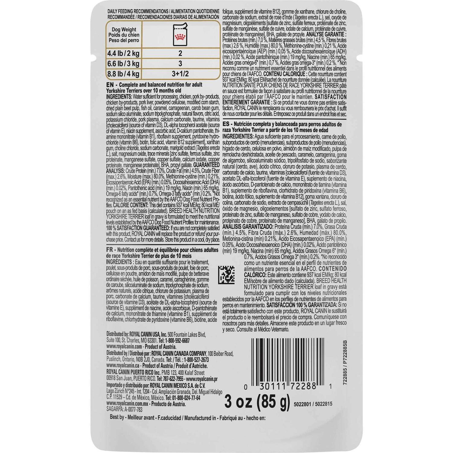 Royal Canin Yorkshire Terrier Adult Breed Specific Wet Dog Food - Healthber