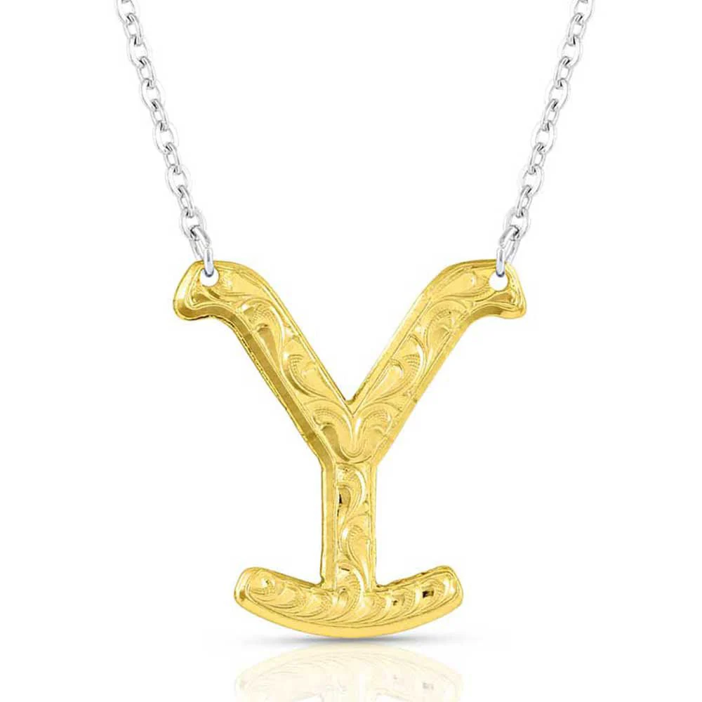 The Y Yellowstone Brand Necklace, Gold - Healthber