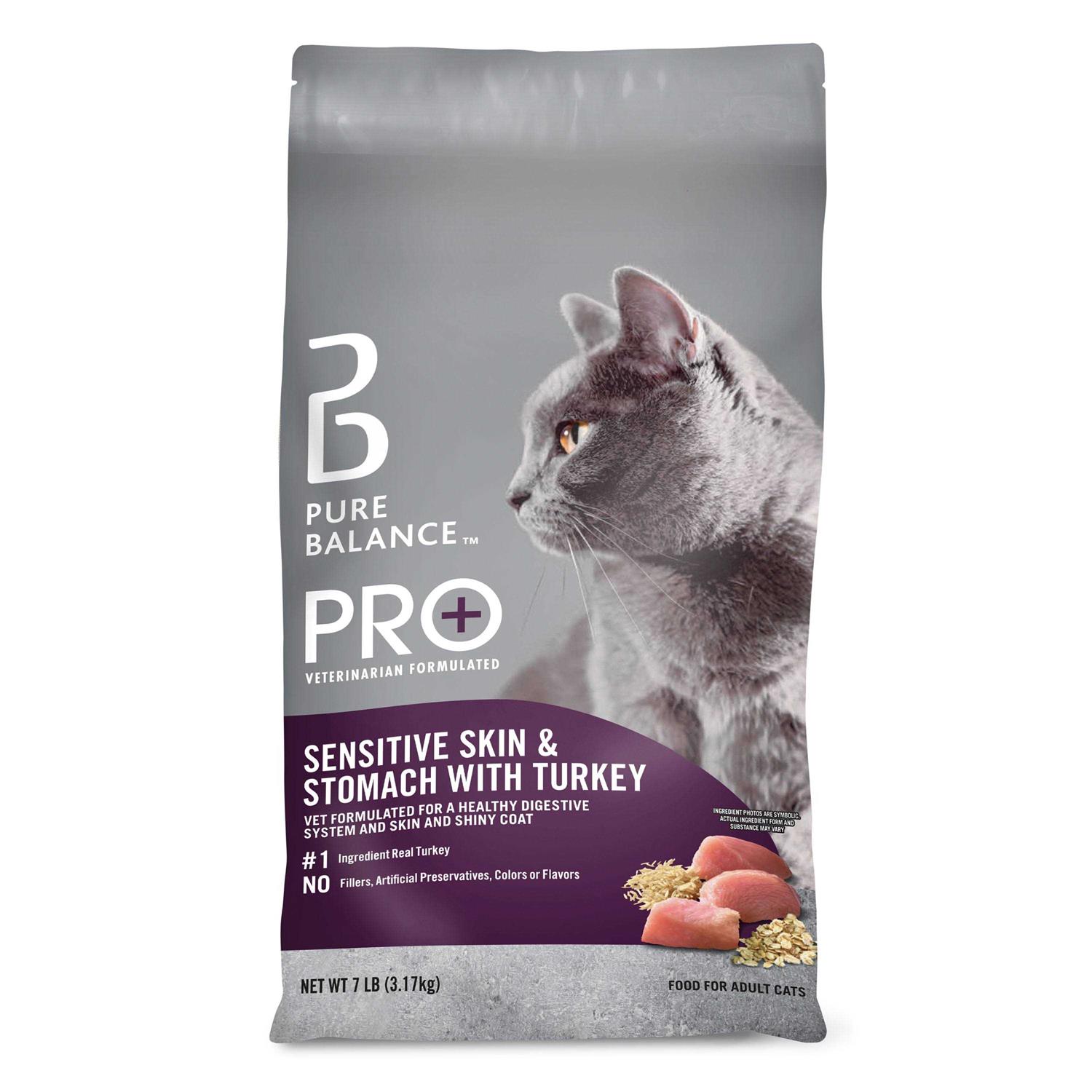Pure Balance Pro+ Sensitive Skin & Stomach with Turkey Dry Cat Food - Healthber