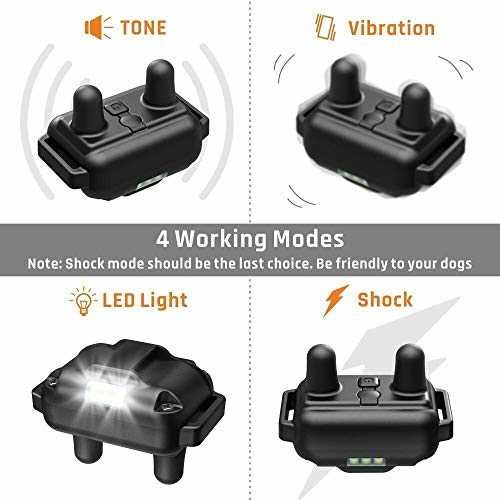 Heaflex Dog Shock Collar with Remote, Dog Training Electric Collar, Waterproof Rechargeable, 1640ft Dog Shock Collar with LED Light, Beep, Vibration - Healthber