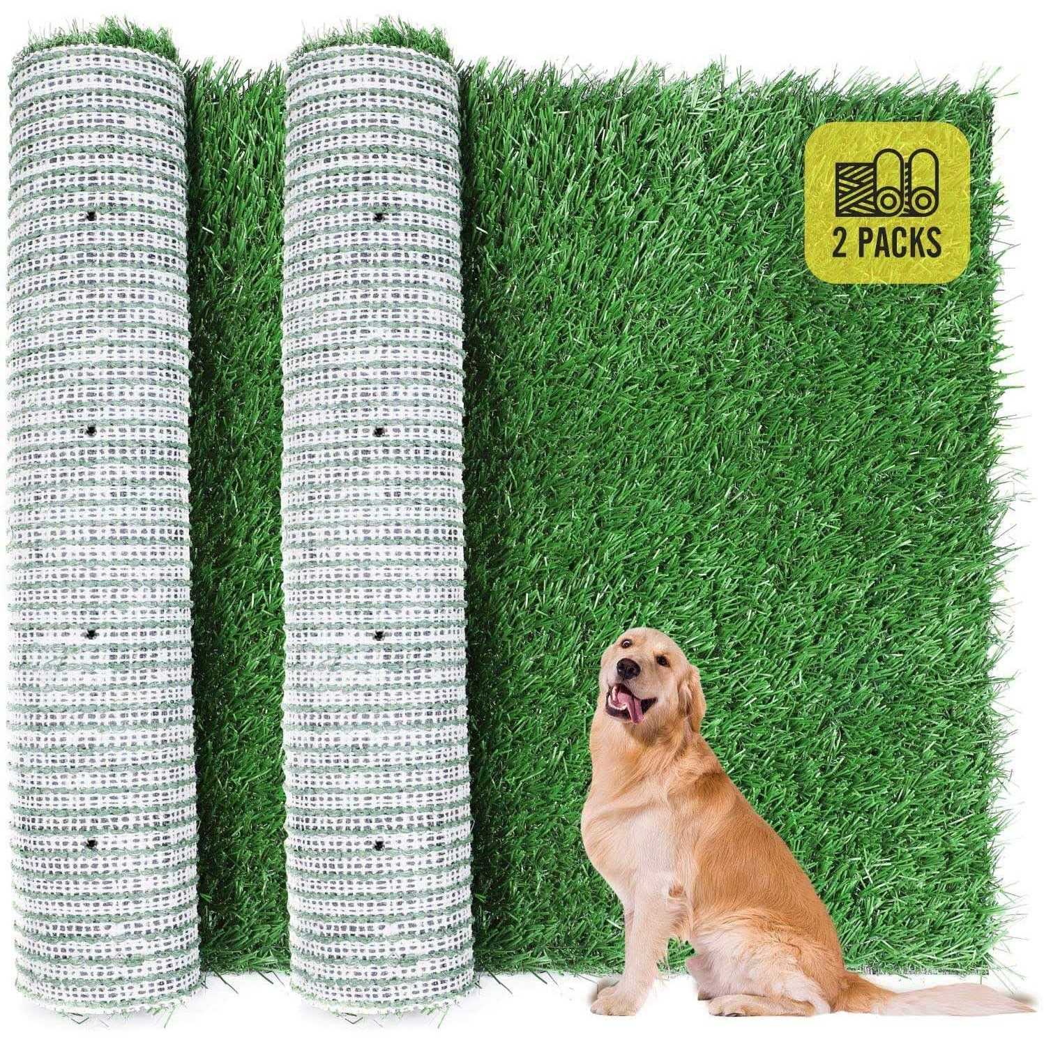 TSIANHUZY Dog Grass Pad 2-Pack Portable Grass Pee Pads for Dogs Washable Professional Dog Grass Mat Training Grass Pee Pad for Indoor Outdoor Porches - Healthber