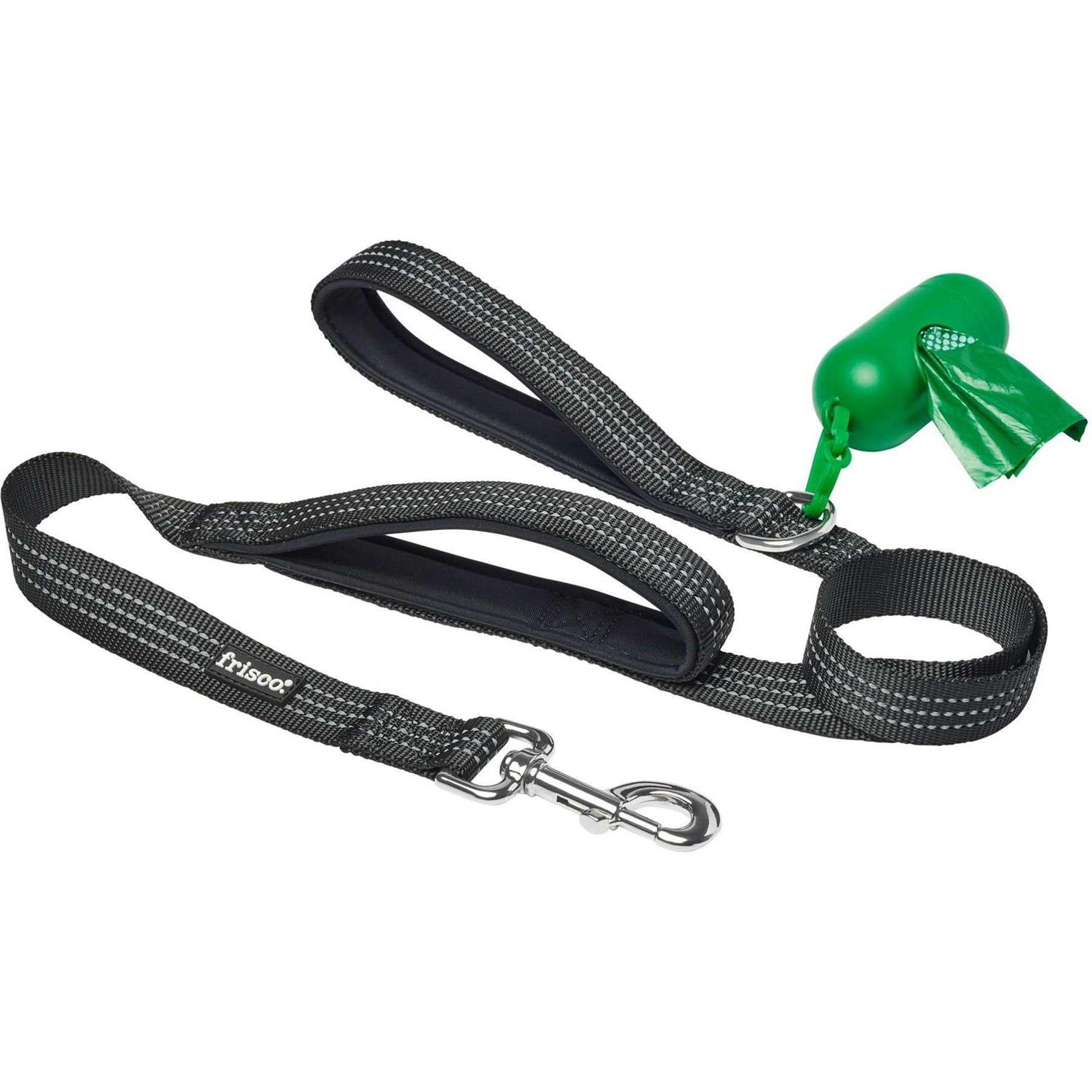 Frisco Traffic Leash with Dual Padded Handles & Poop Bag Dispenser - Healthber