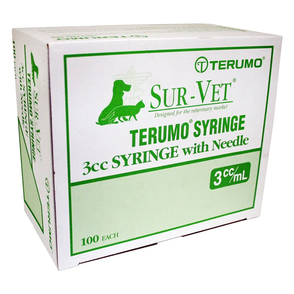 Terumo SUR-VET Luer Lock Syringe with Needle, 3 cc LL, 100 ct - Healthber