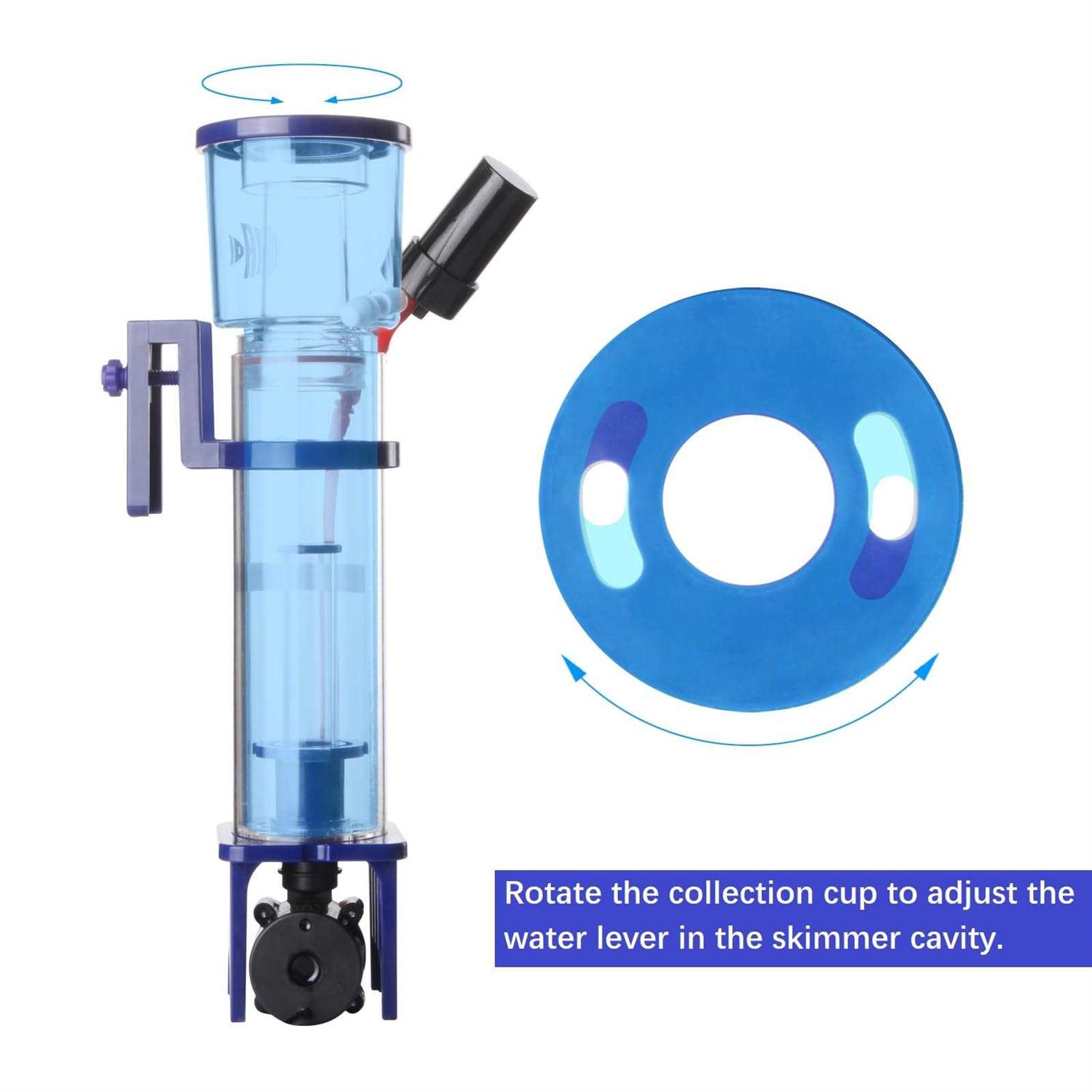 Nano Protein Skimmer for Saltwater Aquariums DC Pinwheel Pump for 30 Gals Fish Tank - Healthber