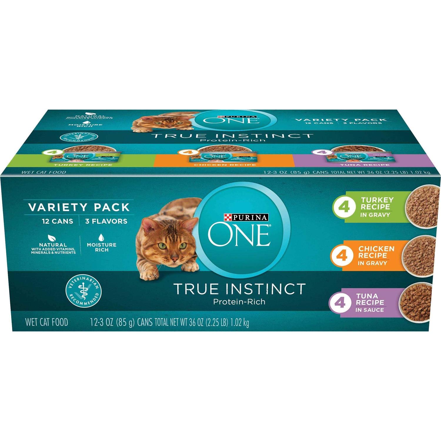 Purina ONE Natural High Protein Wet Cat Food Variety Pack True Instinct Turkey - Healthber