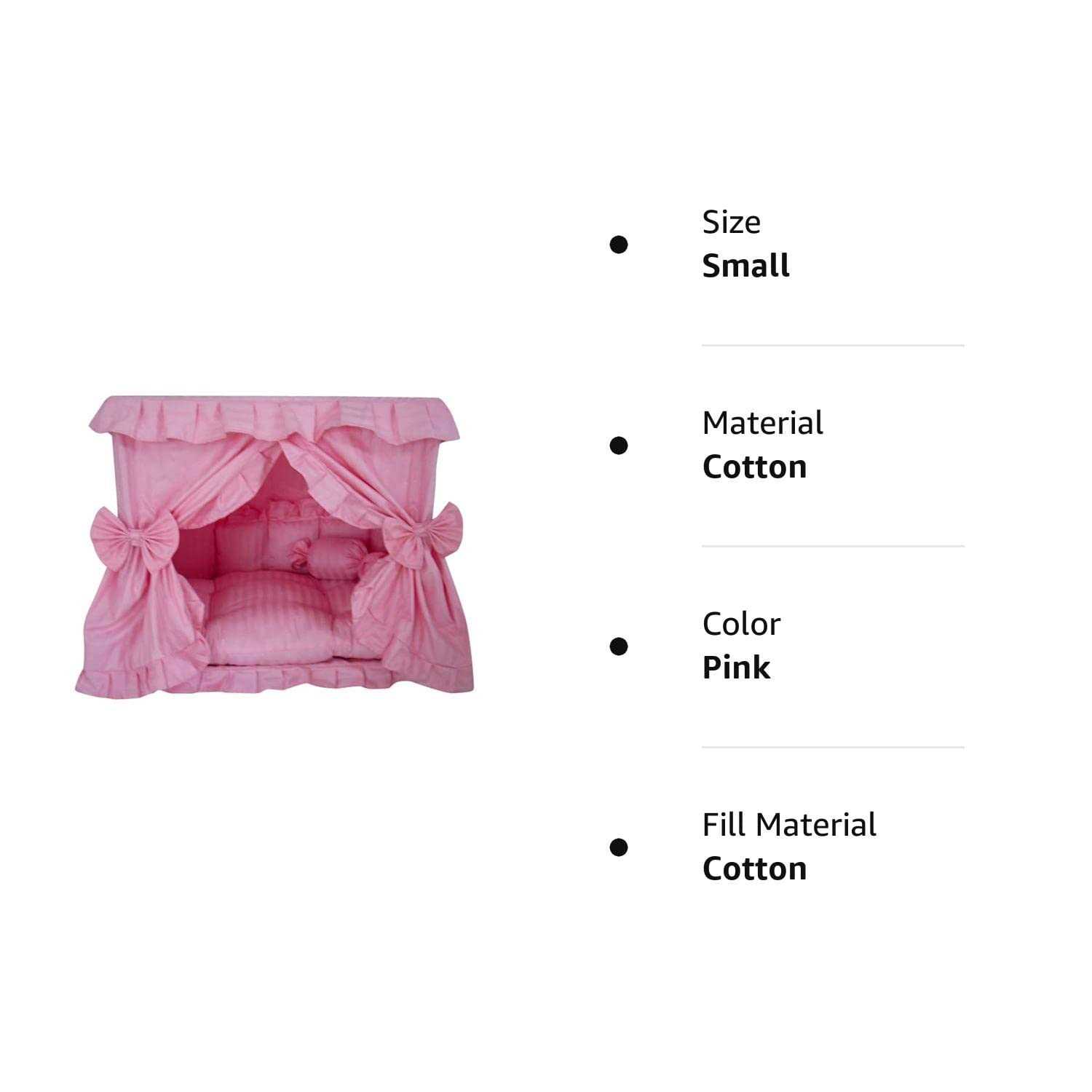 Princess Pink Pet Dog Handmade Bed House+1 candy Pillow - Healthber