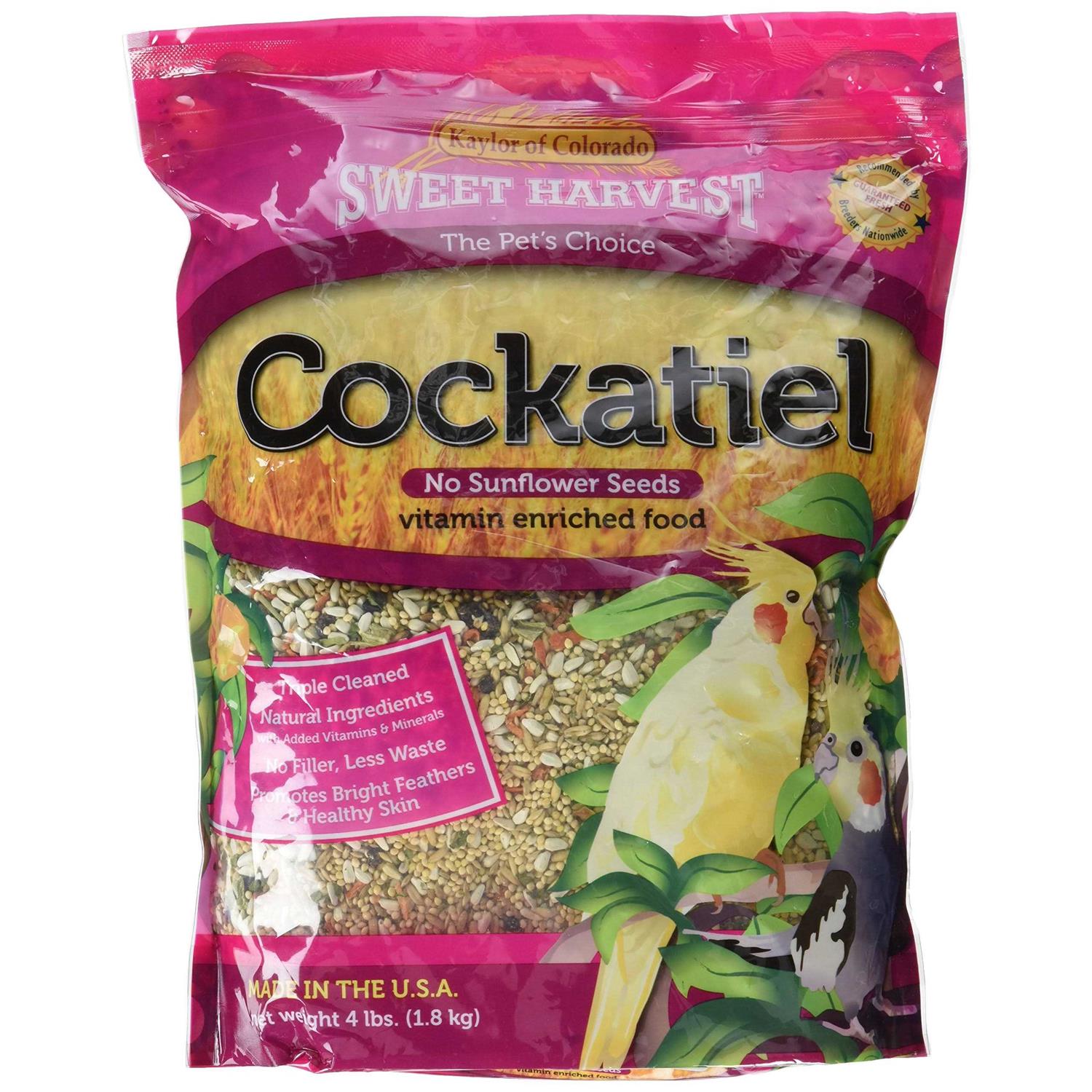 Sweet Harvest Cockatiel Bird Food No Sunflower Seeds - Healthber